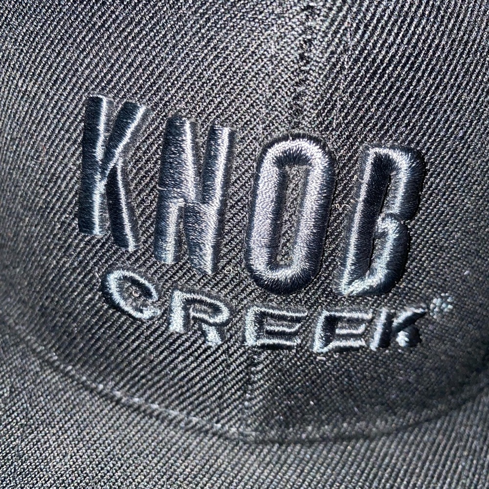 Knob Creek hat, black with gray embroidered logo